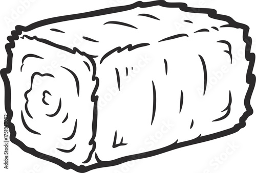 vector illustration hay bale isolated on white background