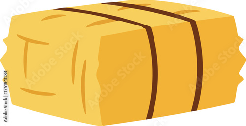 vector illustration hay bale isolated on white background