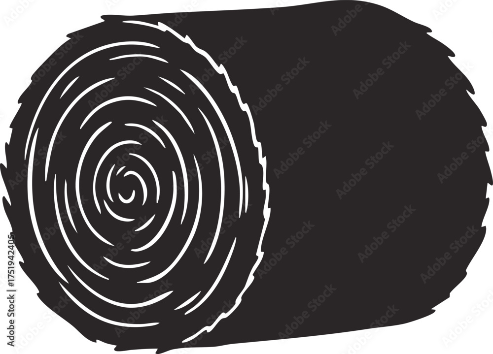 Fototapeta premium vector illustration hay bale isolated on white background