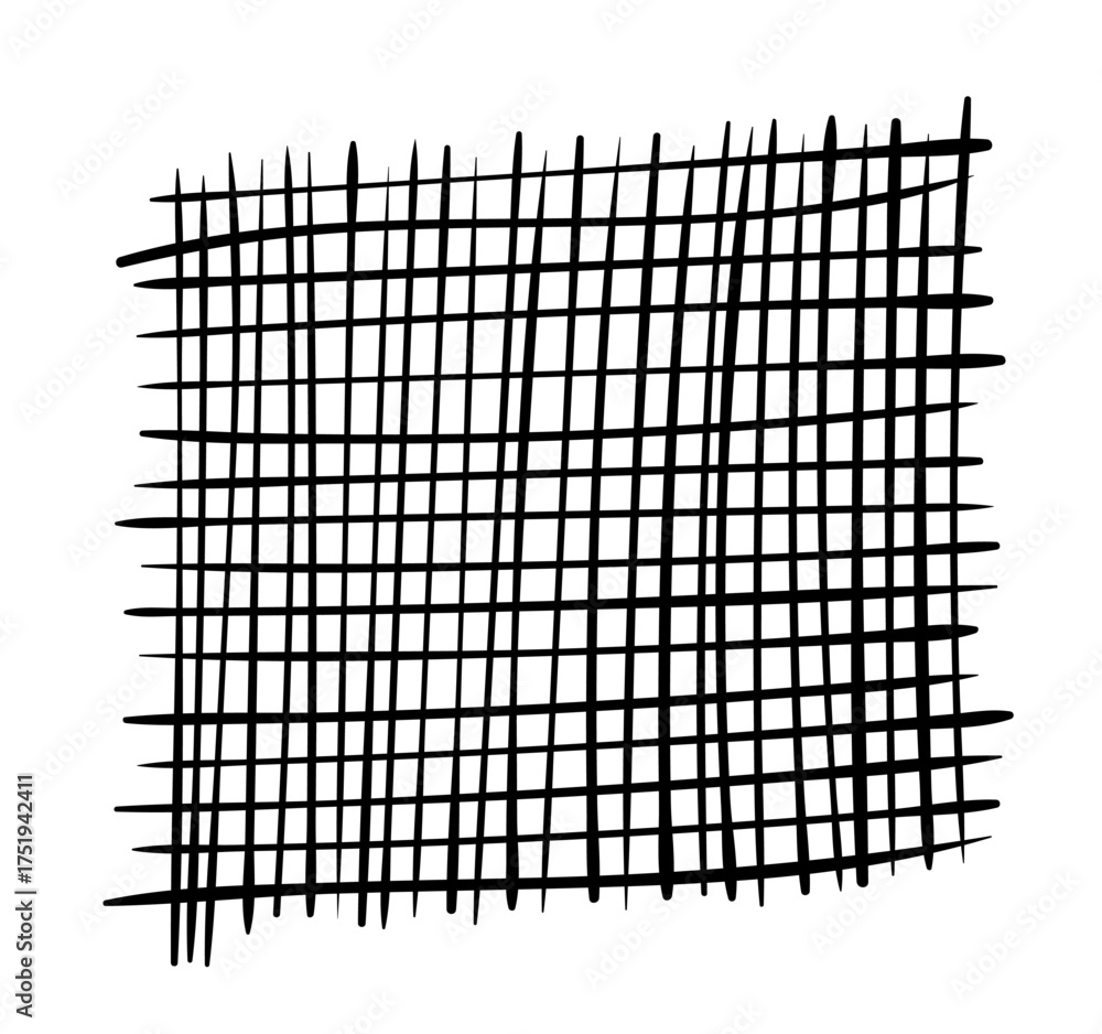 Fototapeta premium Vector icon, hand-drawn stripes in a cage, doodles.