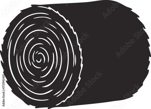 vector illustration hay bale isolated on white background