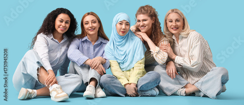 Group of beautiful women si...