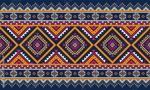 Ethnic geometric seamless pattern. ethnic pattern. Aztec pattern. Design for fabric, embroidery, batik, curtain, carpet, clothing.  vector illustration