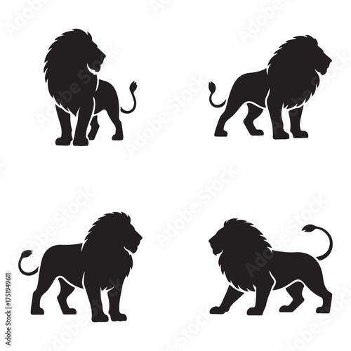 black silhouettes of animals vector illustration