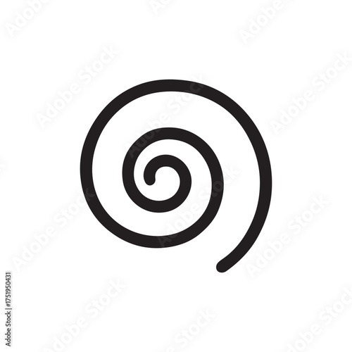 Conch or Fibonacci Spiral Line Art Icon

