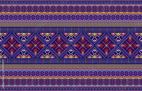 Aztec ethnic background design vector with a seamless pattern. Traditional motifs are illustrated. Element of a seamless pattern template
