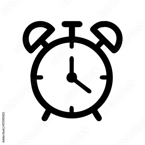 Classic alarm clock vector illustration vintage timepiece symbol scalable icon for design