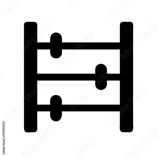 Simple two rod abacus section vector illustration scalable graphic for education and finance