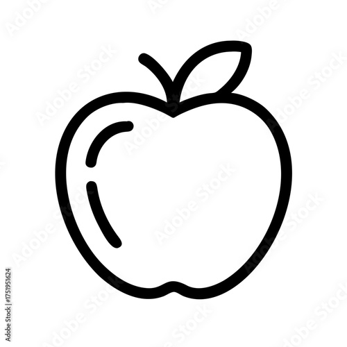 Clean stylized line art apple vector graphic classic fruit symbol illustration scalable eps icon