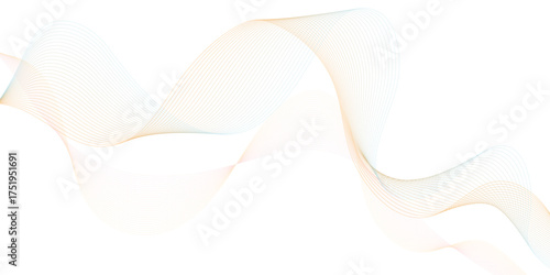 Abstract flowing wave lines in gradient colors of soft blue and golden yellow on a white background,
smooth curves creating a sense of motion and harmony, minimalistic modern design,
elegant and airy,