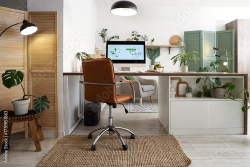 Interior of office with eng...