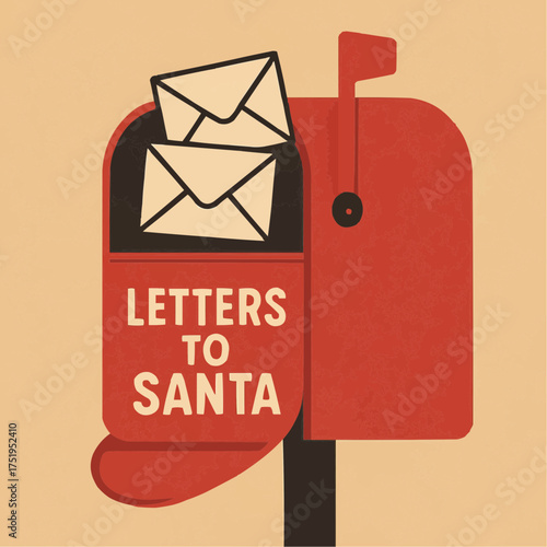 Joyful Santa mailbox overflowing with holiday letters for Christmas cheer