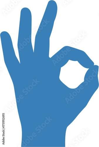 Simple Solid Color Hand Gesture Okay Symbol Communication Icon