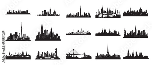vector silhouettes of the worlds city skylines 