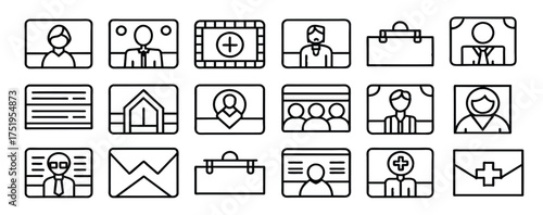 visit icon set editable stroke outline icons set .