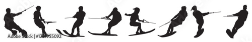water skiing icons vector.