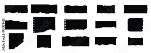 white torn paper rip paper pieces and page strips