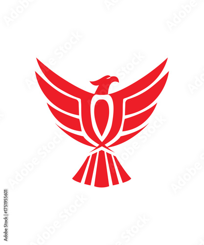 Flying bird falcon eagle logo icon design vector illustration