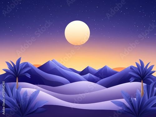 Night Desert Landscape
