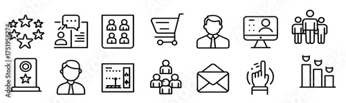 survey icon set editable stroke outline icons set 