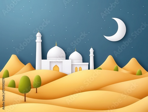 Desert Mosque at Night (1)