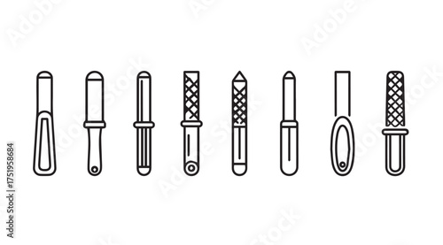 Collection of pedicure foot care tools set for exfoliation and smoothing skin vector