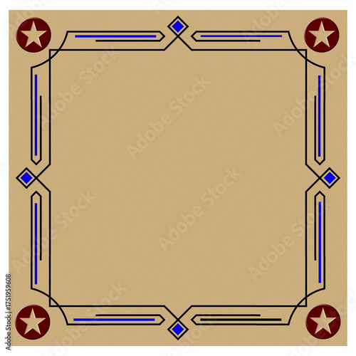 Art Deco frame with Texas motif and gold background