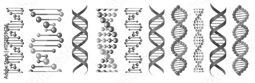 vector symbols of dna helix or molecular chain