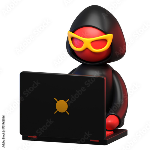 hacker 3d illustration