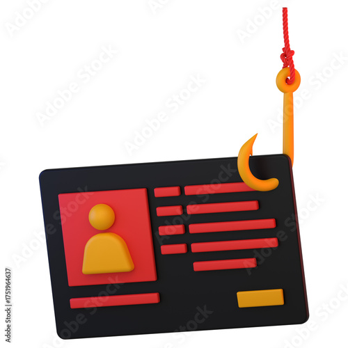 identity phishing 3d illustration