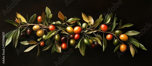 Wallpaper Mural Olive Branch with Colorful Fruits Torontodigital.ca