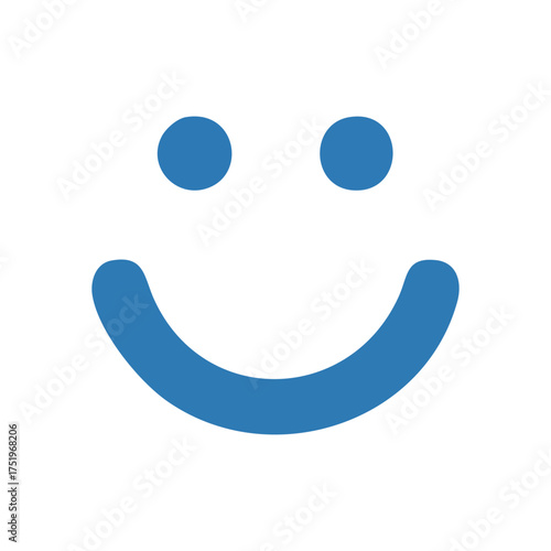 (Happy Blue Smiley Graphic. This cheerful azure icon symbolizes delight, satisfaction, and wonderful service. Ideal for feedback and digital user experience.)