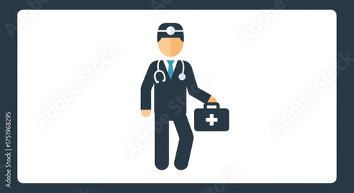 Doctor with stethoscope and medical bag ready to help patients healthcare professional.