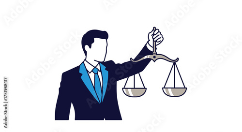 Lawyer holding scales of justice representing fairness and legal proceedings.
