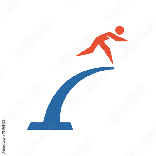 (Dynamic Leap for Growth. Vibrant graphic showing a figure poised for advancement. It symbolizes courage, fresh beginnings, and decisive steps towards future achievements.)