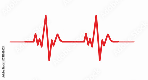 Red heartbeat line on white background medical concept health care.