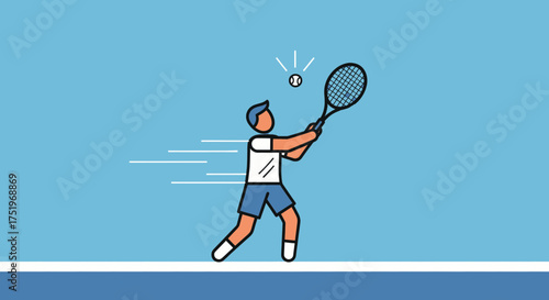 Tennis player hitting the ball with a racket on the court.