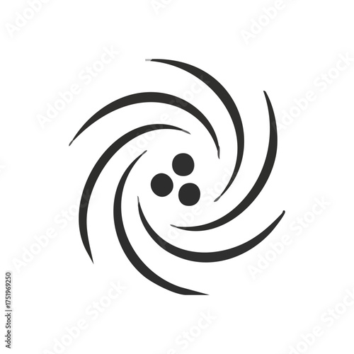 (Abstract Swirl Vortex Graphic. A compelling conceptual illustration showing dynamic rotation around a central focal point. This artistic emblem conveys energy, movement, and technological progress.)