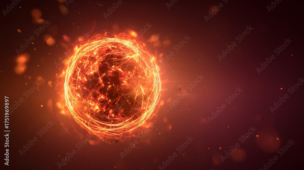 Fototapeta premium Futuristic energy sphere radiates power a vibrant cosmic visualization of modern innovation