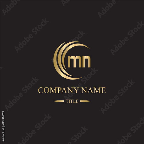 mn logo initial letter luxury royal logo. template symbol. modern golden luxury logo. abstract monogram vector letter mark brand fashion. icon business monogram boutique font Clothing minimalist.