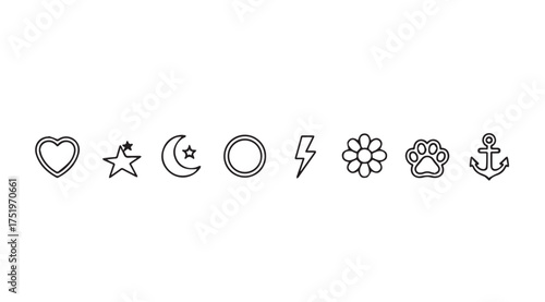 Hand drawn celestial and nautical symbols collection for creative design projects vector