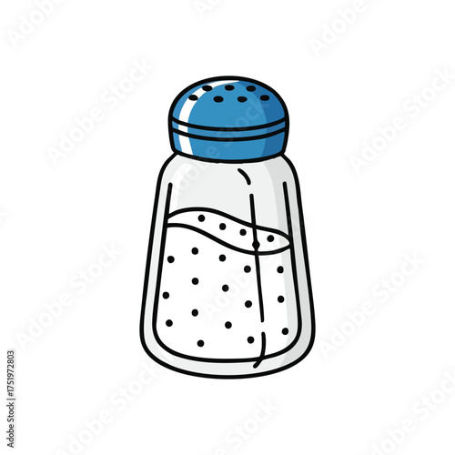 (Salt Shaker Icon. This simple drawing of a table condiment represents basic flavor, a staple for cooking and dining, and essential culinary enhancement.)