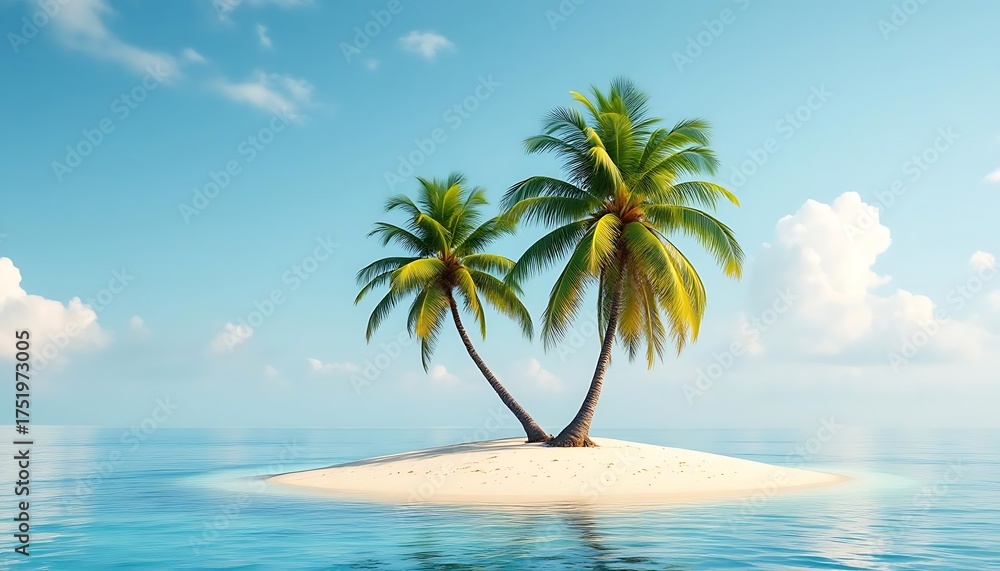 Fototapeta premium Tropical beach with coconut trees