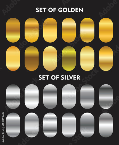 set of golden and silver pallete