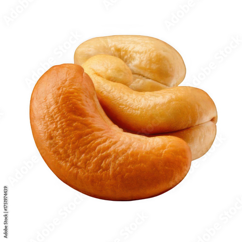 A cashew isolated on transparent background.
