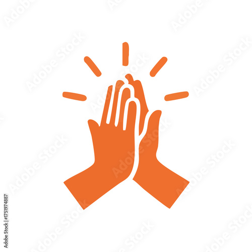 (Successful High Five Gesture. A vibrant illustration of palms connecting, symbolizing triumph, collaboration, and joyful agreement. Represents achievement, celebration, and mutual support.)