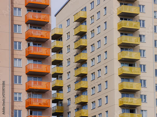 Low angle view of a modern buildings
