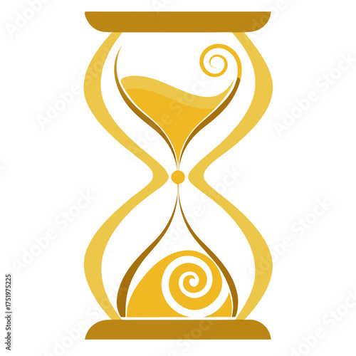 Elegant hourglass vector on white background.