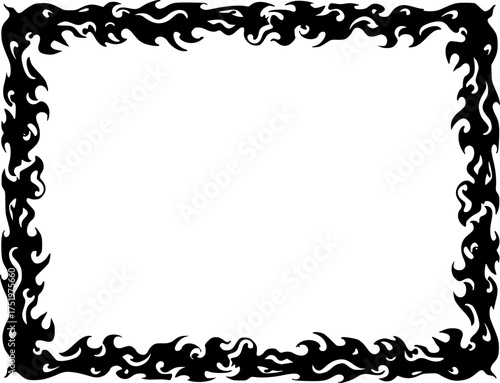 Flame fire border frame silhouette template vector illustration clipart
