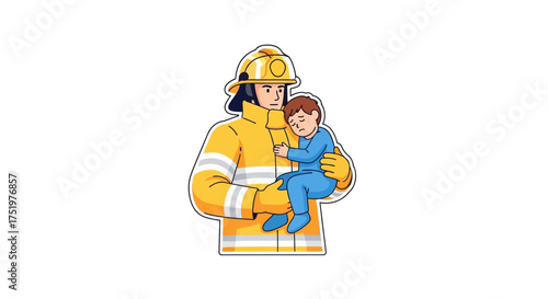 Brave firefighter rescues a child, embodying courage, heroism, and community support in